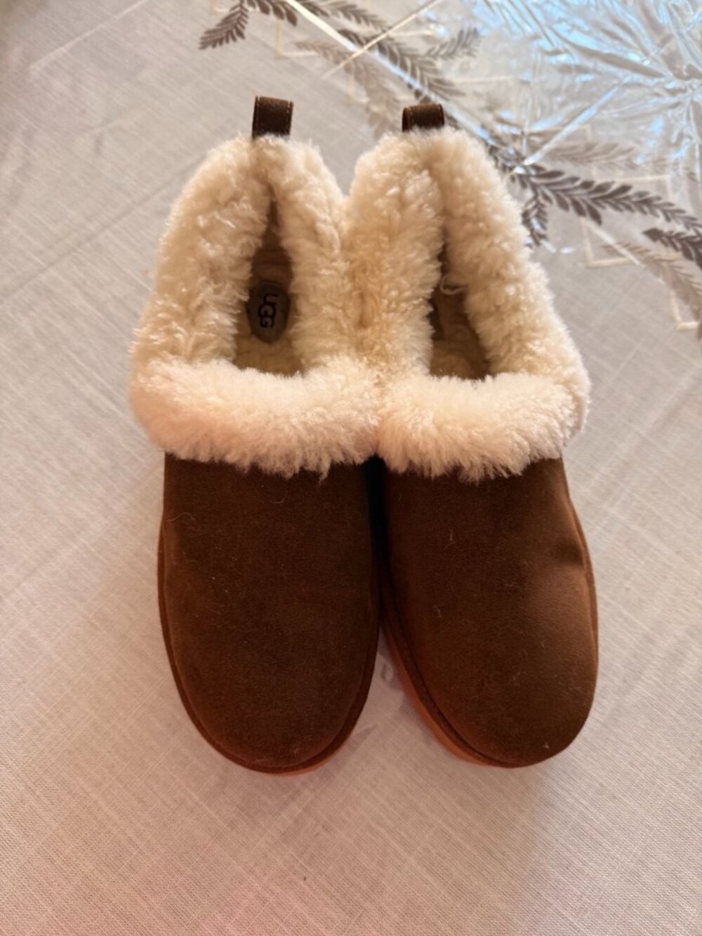 UGG Scuffette Slipper Brown Suede Sheepskin Clog Slip-On 11